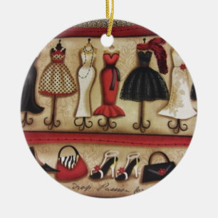 Haute Fashion Ceramic Ornament