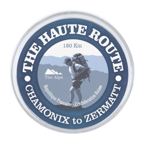 Haute Route Silver Finish Lapel Pin