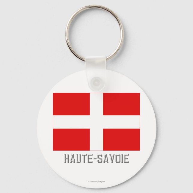 Haute-Savoie flag with name Keychain (Front)