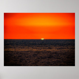 Hauting dark red Maui sunset poster