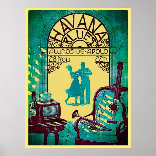 Havana Blues Vintage Poster