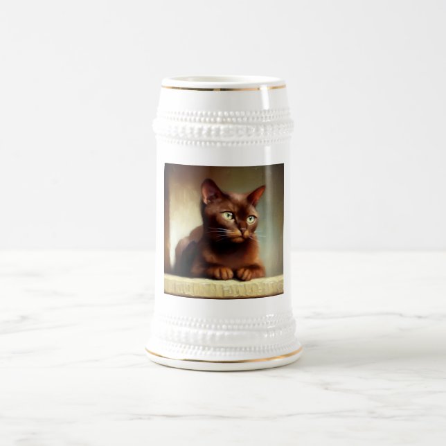 Havana Brown Cat  Beer Stein (Center)
