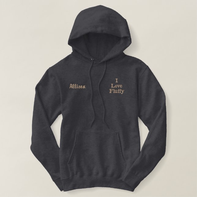 Havana Brown Cat Breed Embroidered Apparel Hoodie (Design Front)