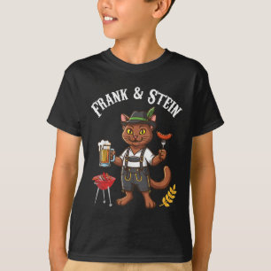 Havana Brown Cat Lederhosen With Beer Sausage Fran T-Shirt