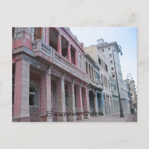 havana buildings postcard