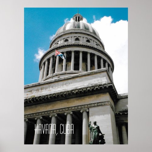 Havana Capitol Building Cuba Souvenir Poster