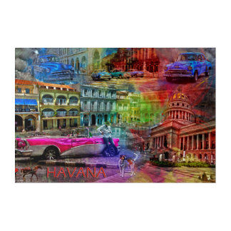 Havana City Collage Acrylic Print