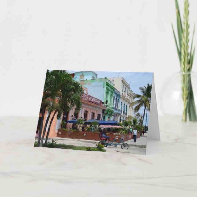 Havana Cuba Architecture near Malecon Card (Front)