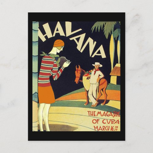 Havana Cuba Art Deco Cover Vintage Art Postcard