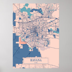 Havana - Cuba Breezy City Map Poster
