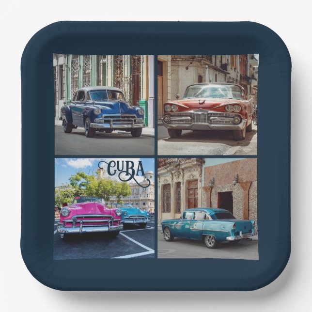 Havana CUBA Cars Paper Plates (Front)