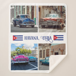 Havana CUBA Cars Sherpa Blanket