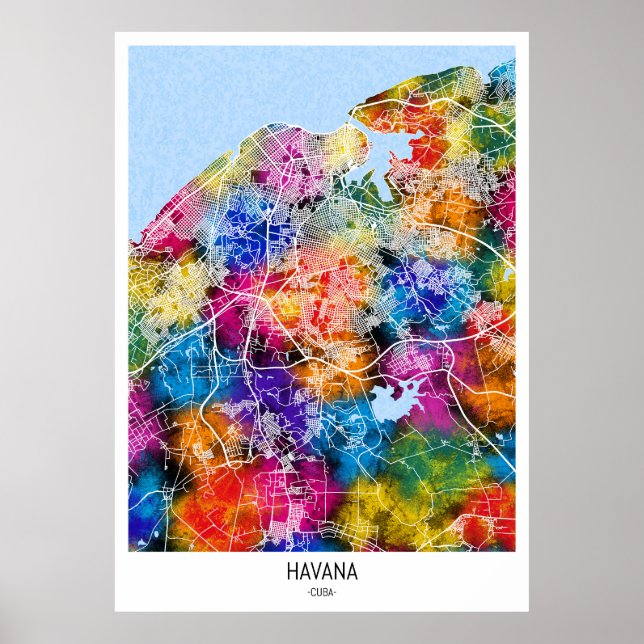 Havana Cuba City Map Poster (Front)