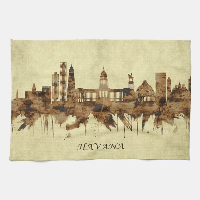 Havana Cuba Cityscape Kitchen Towel (Horizontal)