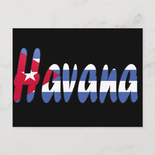 Havana, Cuba Flag Postcard (Front)