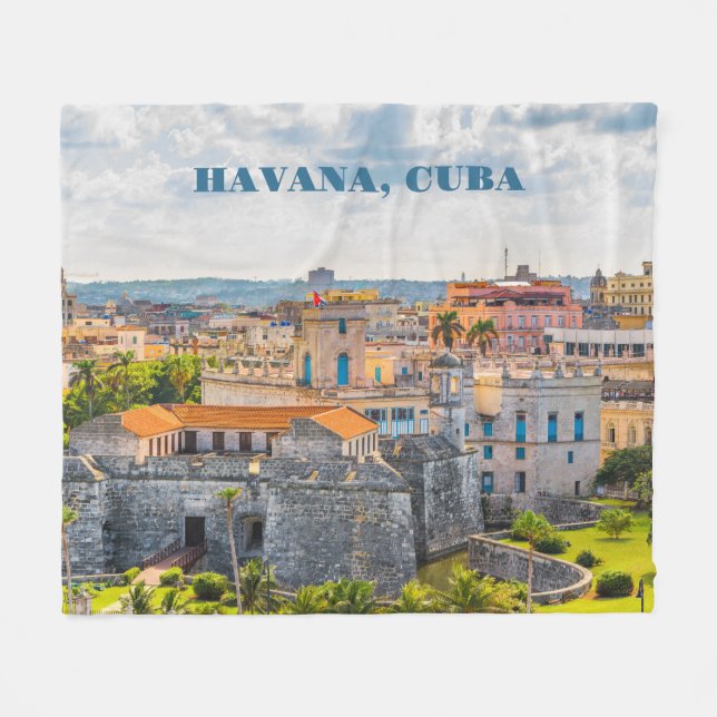 Havana CUBA Fleece Blanket (Front (Horizontal))