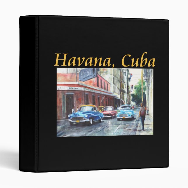 Havana Cuba Floridita Art 3 Ring Binder (Front/Spine)