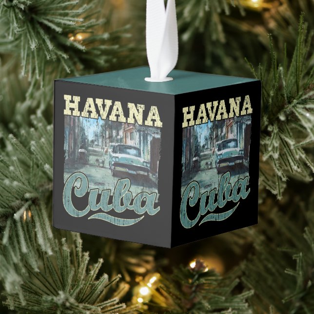 Havana Cuba Graffiti Street Art - Love Habana Cube Ornament (Tree)