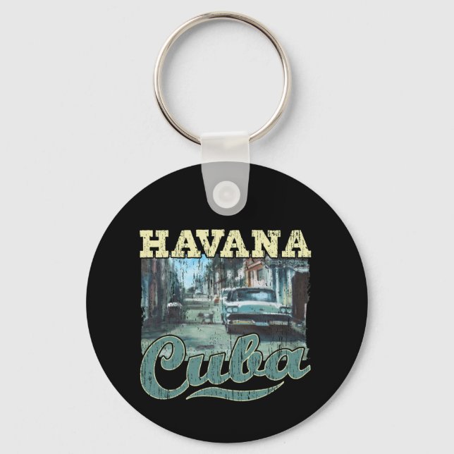 Havana Cuba Graffiti Street Art - Love Habana Keychain (Front)