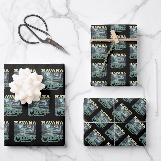 Havana Cuba Graffiti Street Art - Love Habana Wrapping Paper Sheets (Front)