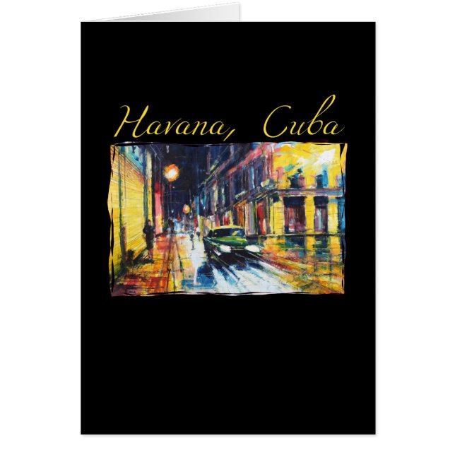 Havana Cuba - Habana Vieja Night Scene (Front)
