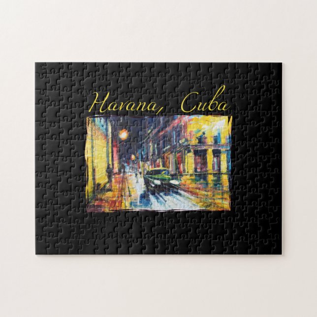 Havana Cuba - Habana Vieja Night Scene Jigsaw Puzzle (Horizontal)