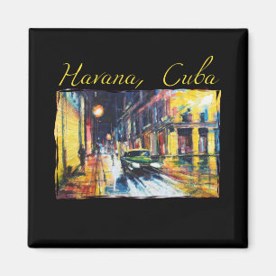 Havana Cuba - Habana Vieja Night Scene Magnet