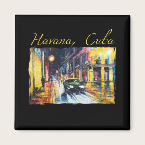 Havana Cuba - Habana Vieja Night Scene Magnet Havana Cuba - Habana Vieja Night Scene Magnet