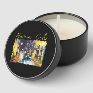 Havana Cuba - Habana Vieja Night Scene Mini Candle Favors