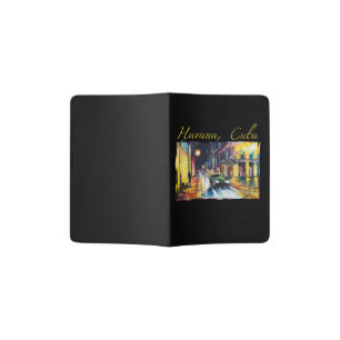 Havana Cuba - Habana Vieja Night Scene Passport Holder