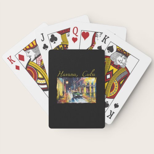 Havana Cuba - Habana Vieja Night Scene Poker Cards