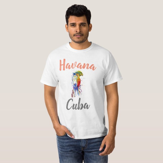 havana cuba, Parrot T-Shirt (Front Full)