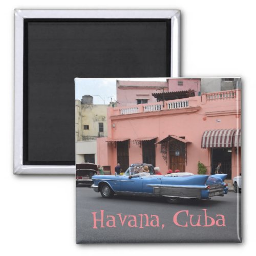 Havana Cuba Pink Building Class ic Old Car Magnet