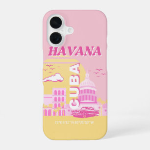 Havana Cuba Pink Preppy Art iPhone 16 Case