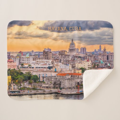 Havana CUBA Sherpa Blanket