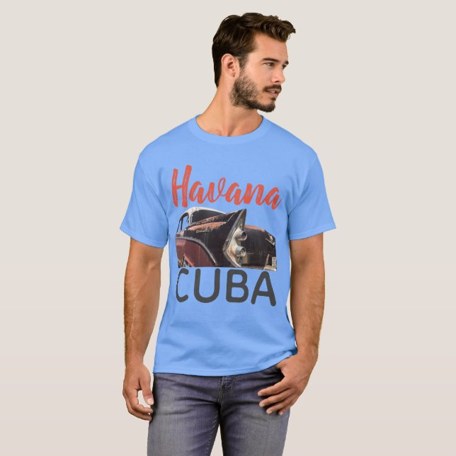 Havana Cuba Street Car Illustration, men's T-Shirt (Front Full)