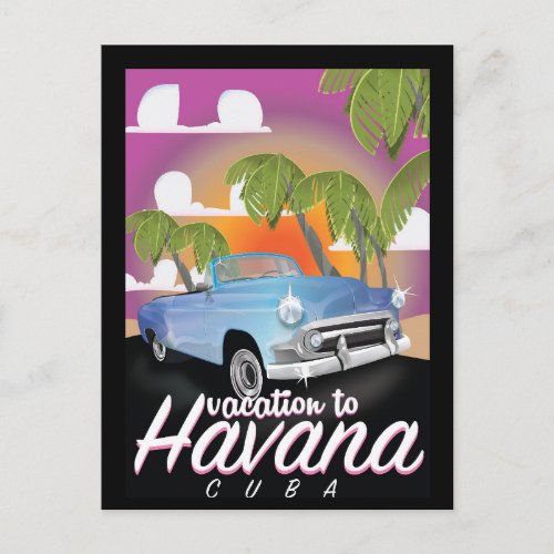 Havana Cuba Vintage auto vacation Poster Postcard