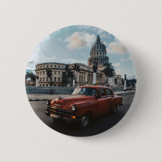 Havana Cuba Vintage Classic Car Button
