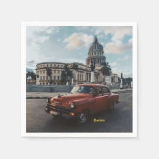 Havana Cuba Vintage Classic Car Napkins