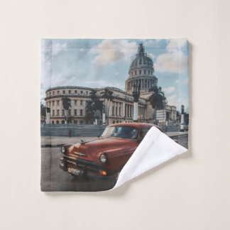 Havana Cuba Vintage Classic Car Wash Cloth