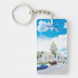 Havana, Cuba - Vintage Classic Soul Slim Keychain