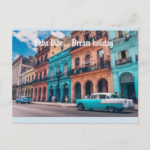 Havana Cuba Vintage Colourful Cuba Vibe Postcard