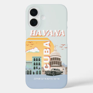 Havana Cuba Vintage Travel Art iPhone 16 Case