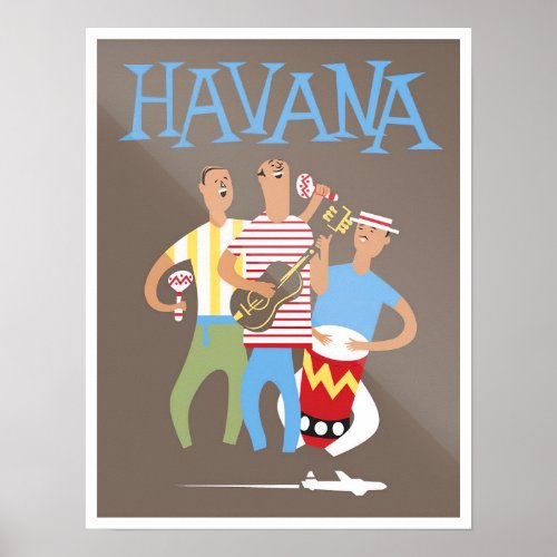 Havana Cuba vintage travel poster
