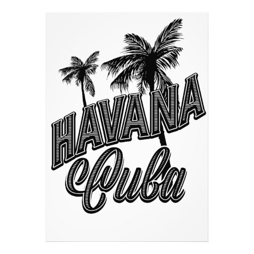 Havana Cuba vintage typeface art Photo Print