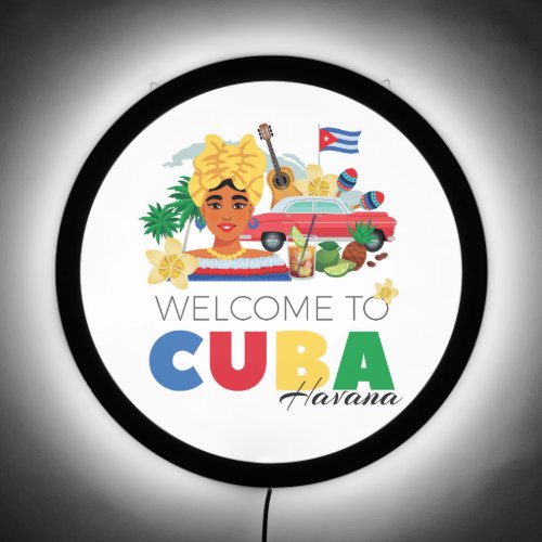 Havana Cuba Welcome LED Sign