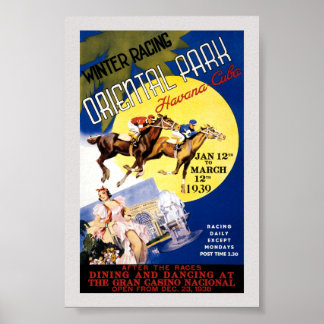 Havana Horse Racing Vintage Travel Poster
