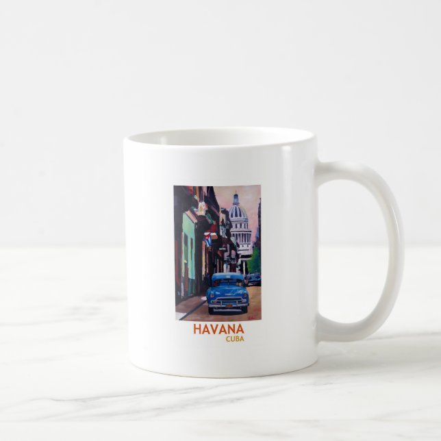 Havana in Cuba  - El Capitolo with oldtimer Coffee Mug (Right)