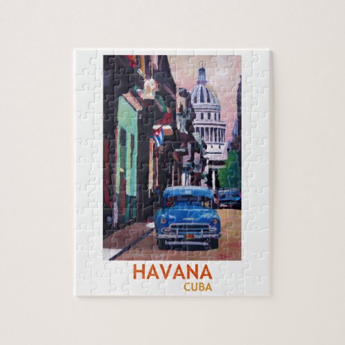 Havana in Cuba  _ El Capitolo with oldtimer Jigsaw Puzzle