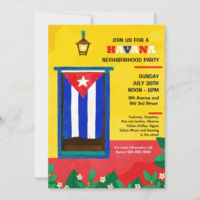 Havana Neighborhood Party Invitation (Front)